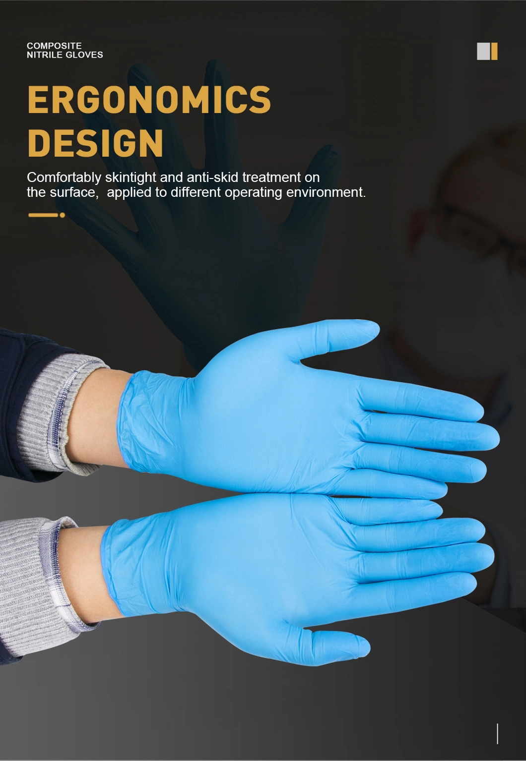 Food Grade with CE Disposable Pure Nitrile Non Latex Free Examination Inspection Work Gloves