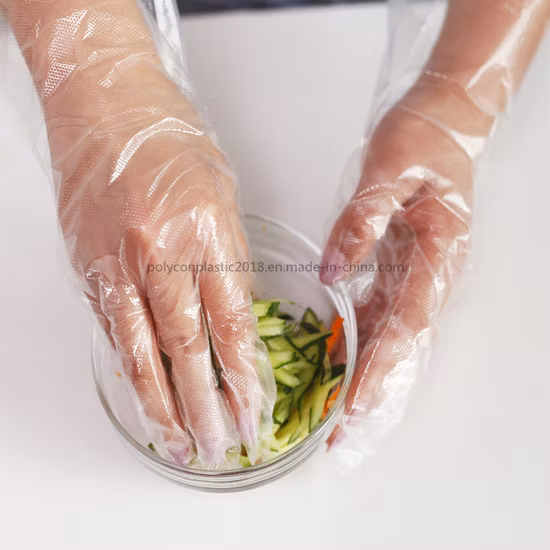 Guantes desechables de PE TPE para la industria de procesamiento de servicios de alimentos para el cuidado de la salud en el hogar