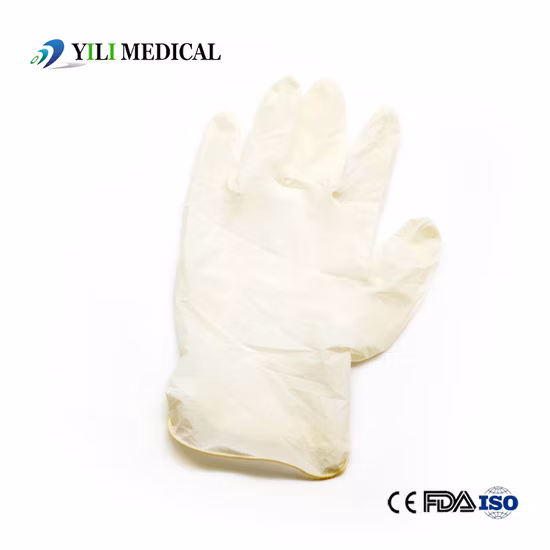 Guante de látex de examen médico sin polvo desechable, guantes de seguridad para venta al por mayor de China