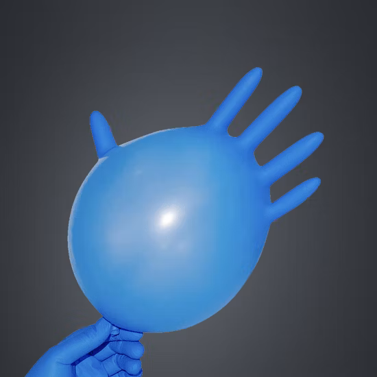 Guantes médicos desechables de nitrilo azul Guantesnt de buena calidad