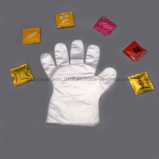 Guantes de plástico desechables Guantes impermeables de PE Guantes multiusos para cocinar, servir, lavar, pintar