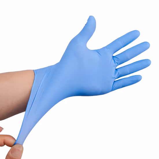 Guantes de examen de nitrilo desechables para el hogar con polvo y sin polvo